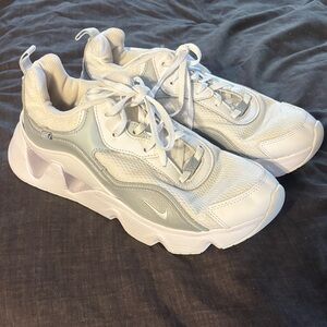 Nike White and Gray Athletic Sneakers